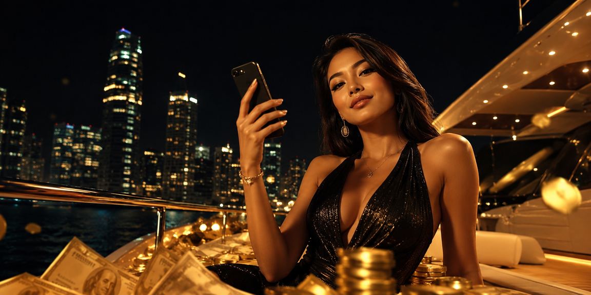 Pemain memeriksa informasi bonus cashback dan jackpot dari layar smartphone